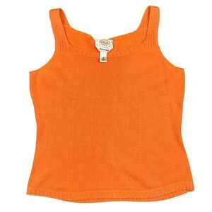 Talbots Petite Small Women's Orange Knitted Tank Top